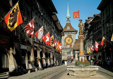 Berne, Marksman-Fountain and clock-tower