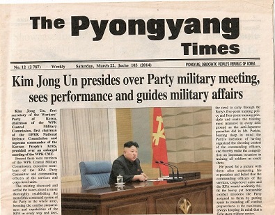 The Pyongyang Times (DPR Korea) (22 March 2014)