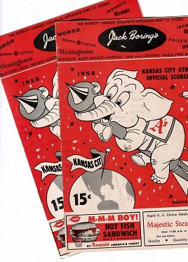 Kansas City Athletics Official 1958 Scorebooks (2)