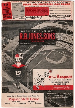 Kansas City Athletics Official 1955 Scorebook
