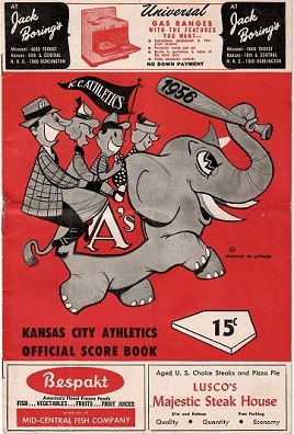 Kansas City Athletics Official 1956 Score Book