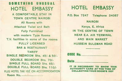 Hotel Embassy and Hotel Fransae (Nairobi)