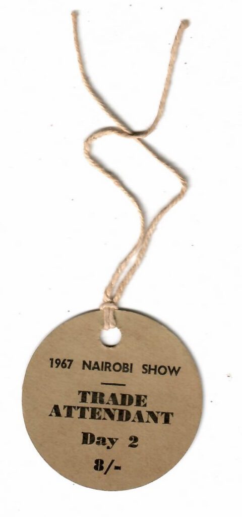 1967 Nairobi Show – Trade Attendant badge (Kenya)