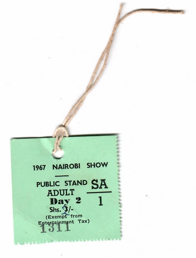 1967 Nairobi Show – entrance badge (Kenya)