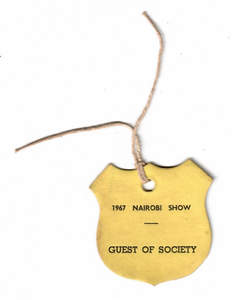 1967 Nairobi Show – Guest of Society (Kenya)