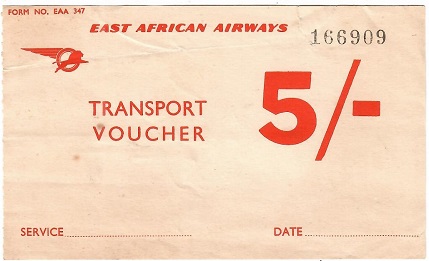 East African Airways – transport voucher