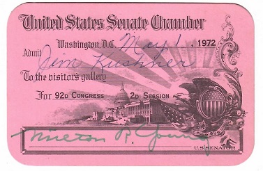 United States Senate Chamber – visitor’s pass