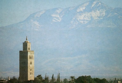 Marrakech, La Koutoubia et l’Atlas