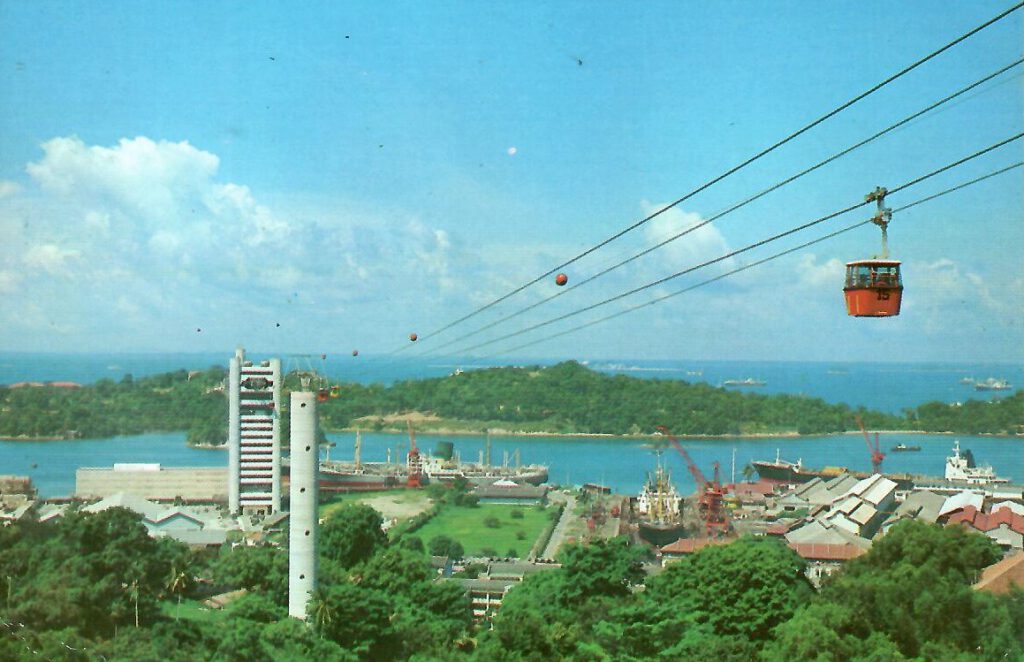 Cable Cars Linking Mt. Faber to Sentosa (Singapore)