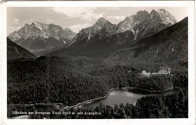 Blindsee am Fernpass Tirol 1210m mit Zugspitze