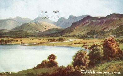 Waterhead, Windermere with Langdale Pikes