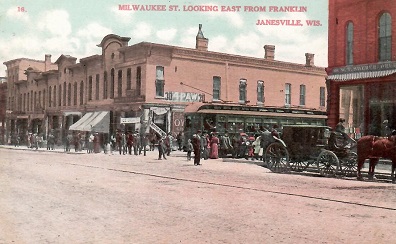 Janesville, Milwaukee St. Looking East from Franklin