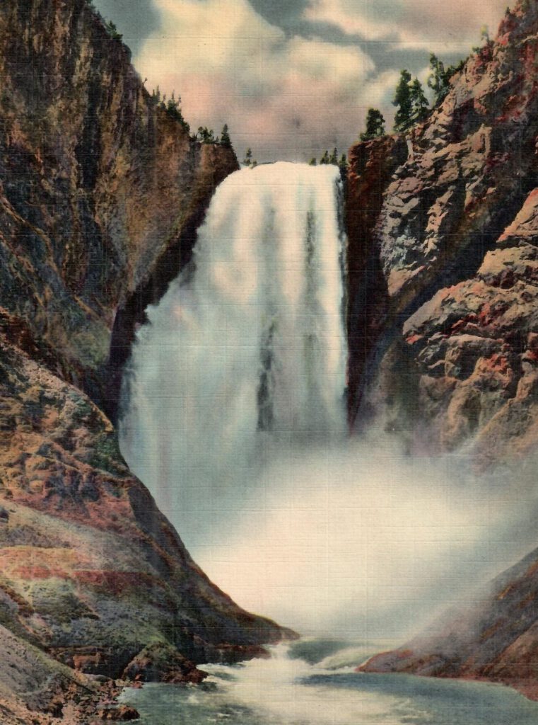 Yellowstone National Park, Lower Falls from Below (Wyoming, USA)