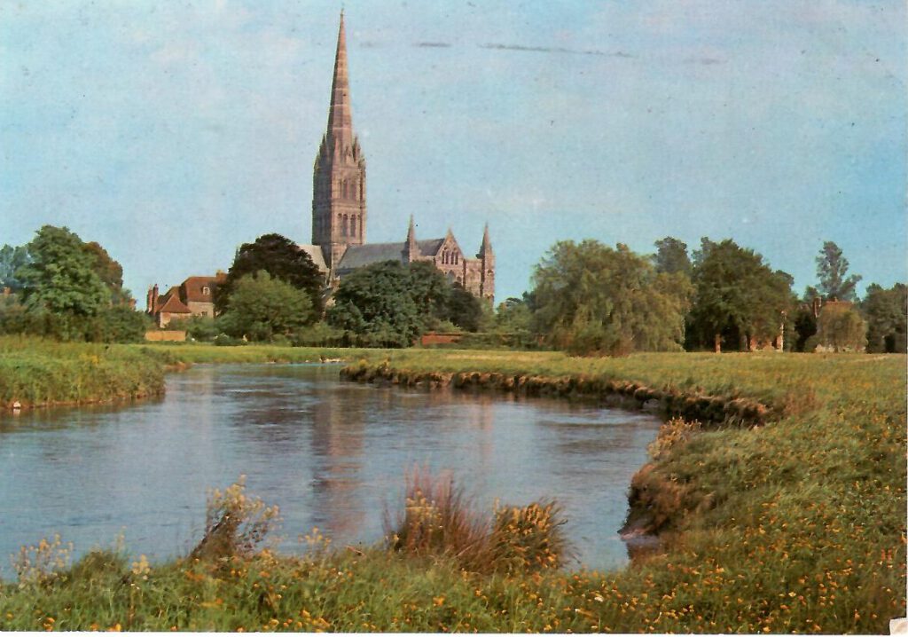 Salisbury Cathedral and River Avon (England)