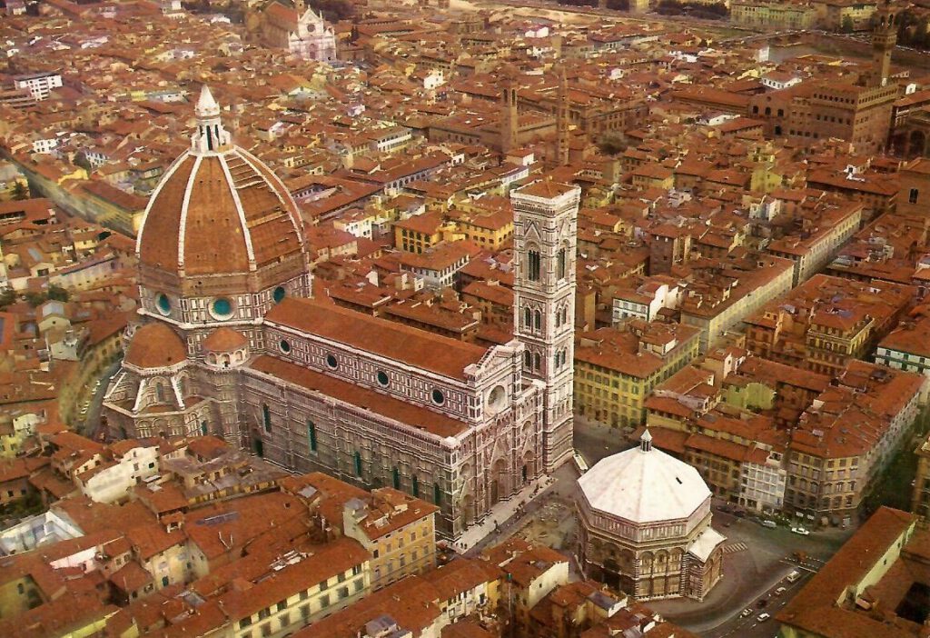 Firenze, Aerial view of the Cathedral (Italy)