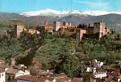 Granada, General view of the Alhambra and Sierra Nevada