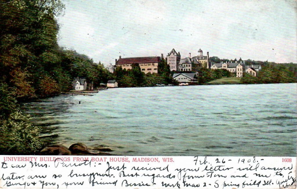 Madison, University of Wisconsin, University Buildings from Boat House (USA)