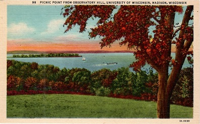 Madison, University of Wisconsin, Picnic Point from Observatory Hill