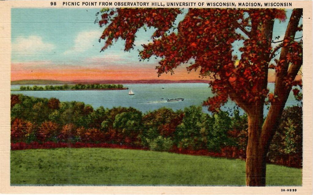 Madison, University of Wisconsin, Picnic Point from Observatory Hill (USA)