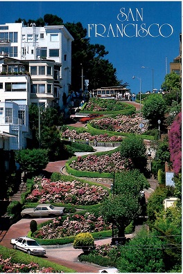 San Francisco, Cable Car above Lombard Street