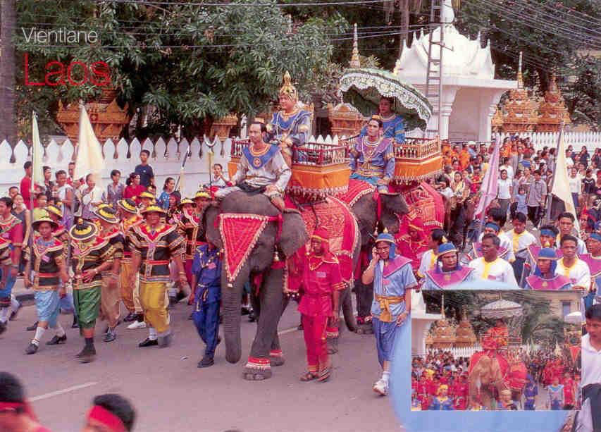 Vientiane, Celebration parade of King Fa Ngum the great (Laos)