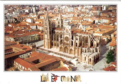 Leon, Aerial view of cathedral