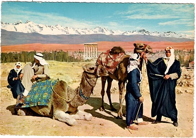 Baalbeck, General View and Camel Drivers